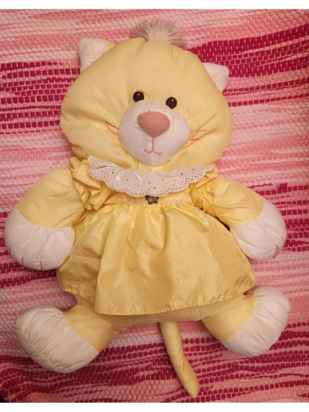 Vintage 1986 Fisher Price Puffalump Plush Yellow Cat Stuffed Animal Toy